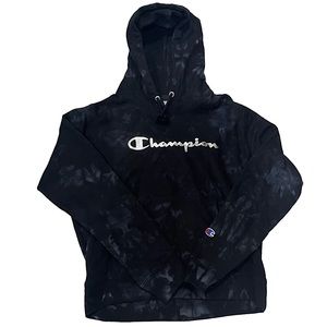 Black Tie Dye Champion Hoodie